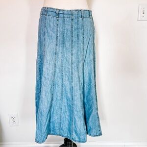 Vintage Faded Glory | Midi Denim Skirt